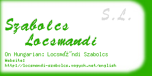 szabolcs locsmandi business card